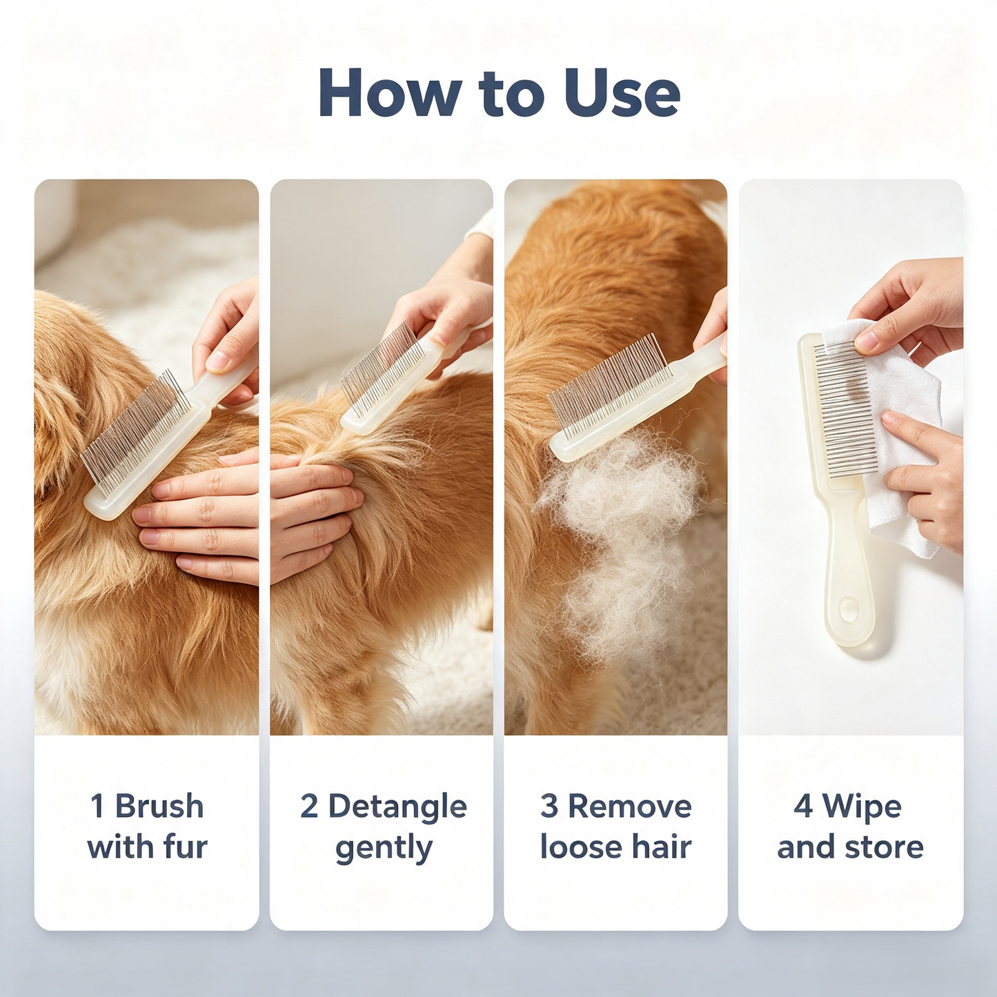 Precision Stainless Steel Pet Grooming Comb