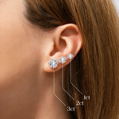 💎Diamond Stud Earrings – Secure Four-Prong Setting – Hypoallergenic Metal