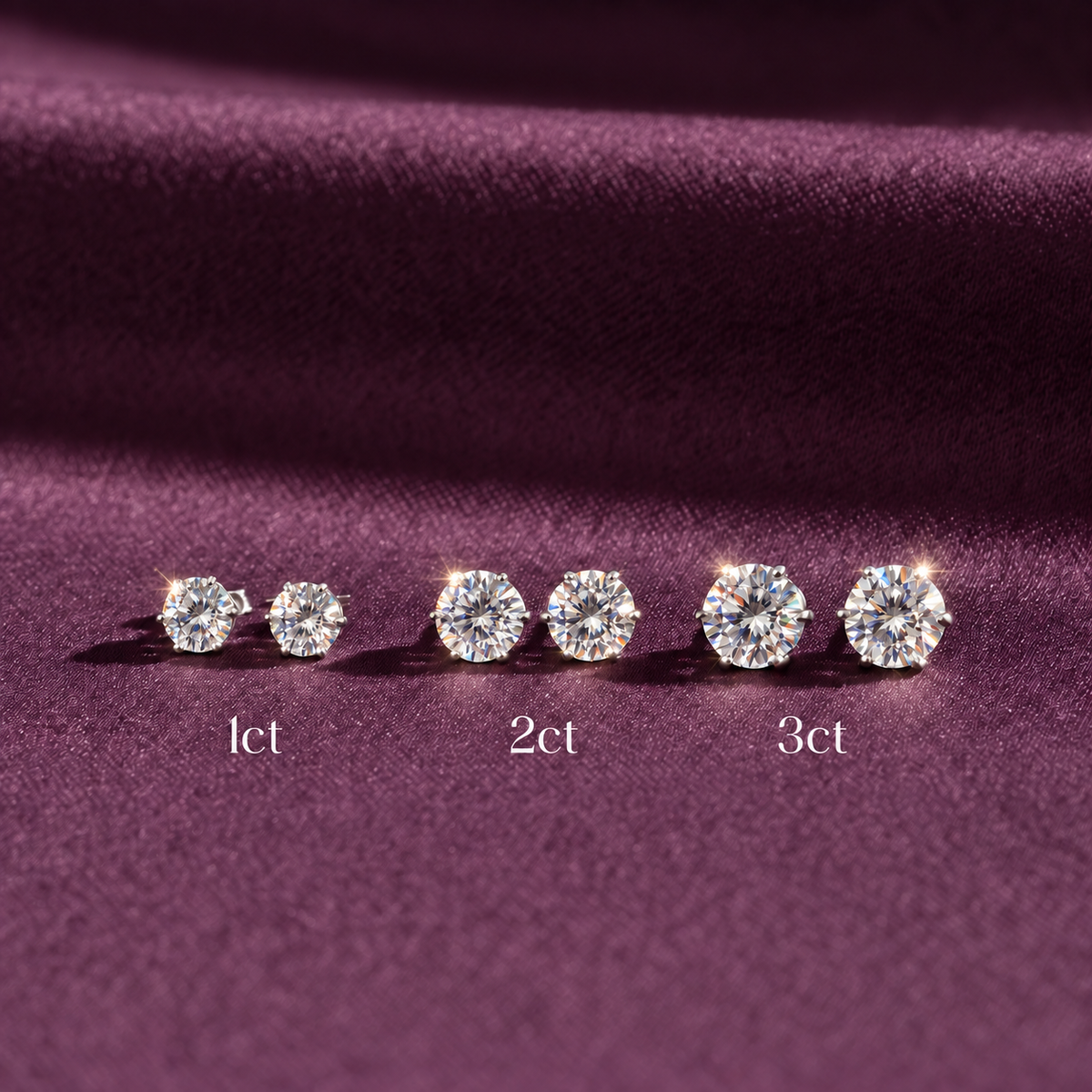 💎Diamond Stud Earrings – Secure Four-Prong Setting – Hypoallergenic Metal