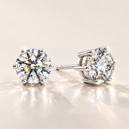 💎Diamond Stud Earrings – Secure Four-Prong Setting – Hypoallergenic Metal