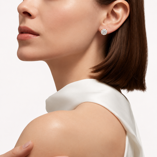 💎Diamond Stud Earrings – Secure Four-Prong Setting – Hypoallergenic Metal