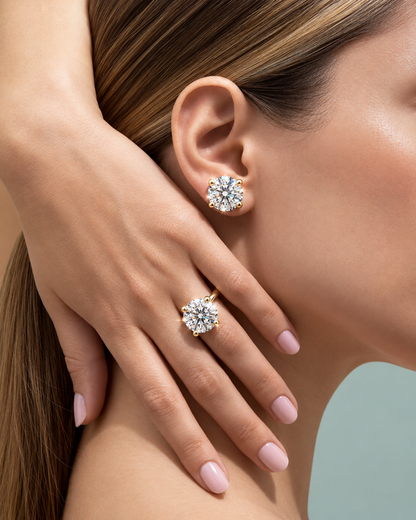 💎Diamond Stud Earrings – Secure Four-Prong Setting – Hypoallergenic Metal