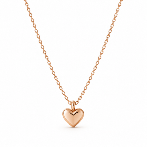 I-bestworld Rose-Gold-Tone Heart Pendant Necklace – Minimalist Polished Heart Necklace for Everyday Styling