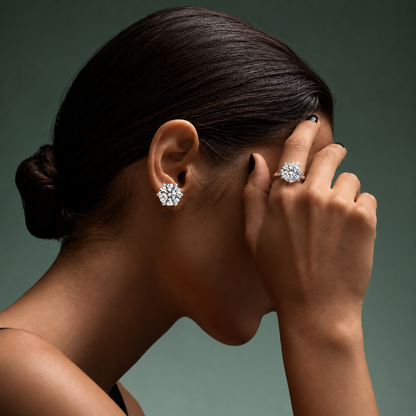 💎Diamond Stud Earrings – Secure Four-Prong Setting – Hypoallergenic Metal