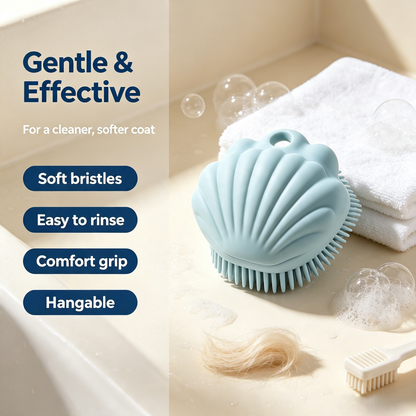 Seashell Silicone Pet Shower Grooming Brush