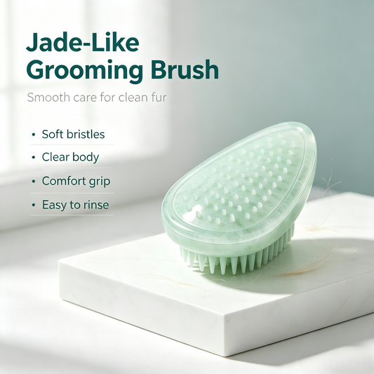 Jade-Like Transparent Pet Grooming Massage Brush