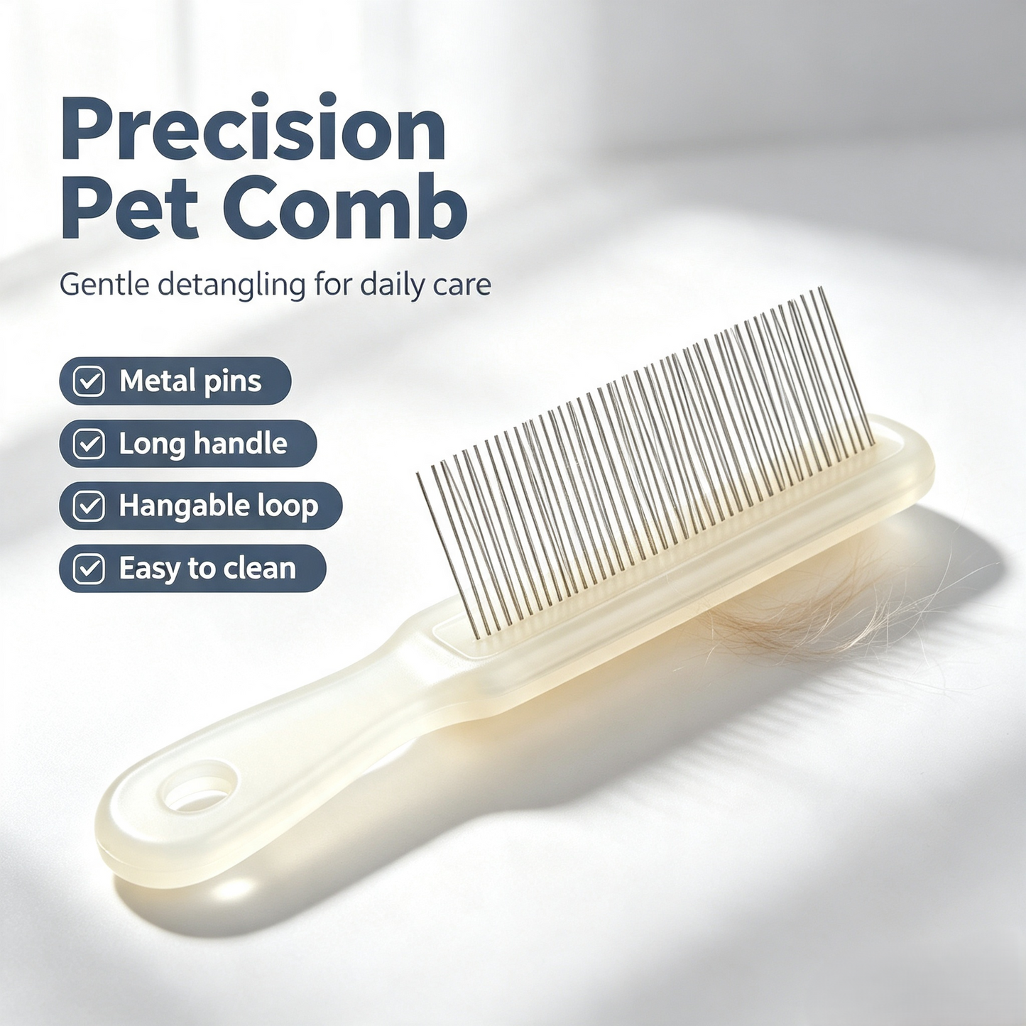 Precision Stainless Steel Pet Grooming Comb