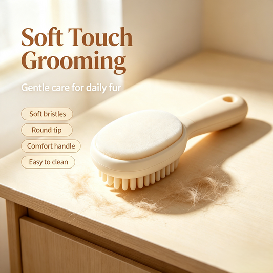 Dual-Sided Soft Touch Pet Grooming Brush