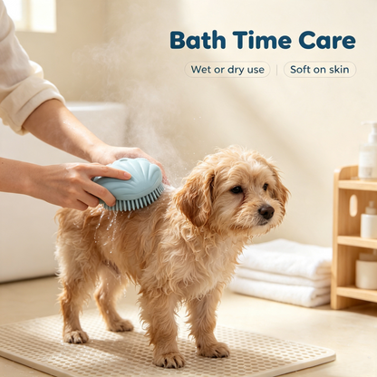 Seashell Silicone Pet Shower Grooming Brush