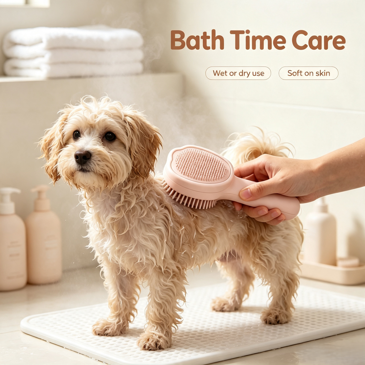 Dual Sided Soft Pet Grooming Brush