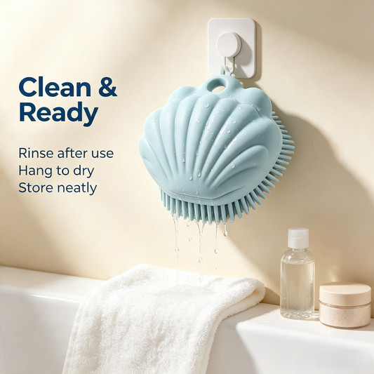Seashell Silicone Pet Shower Grooming Brush