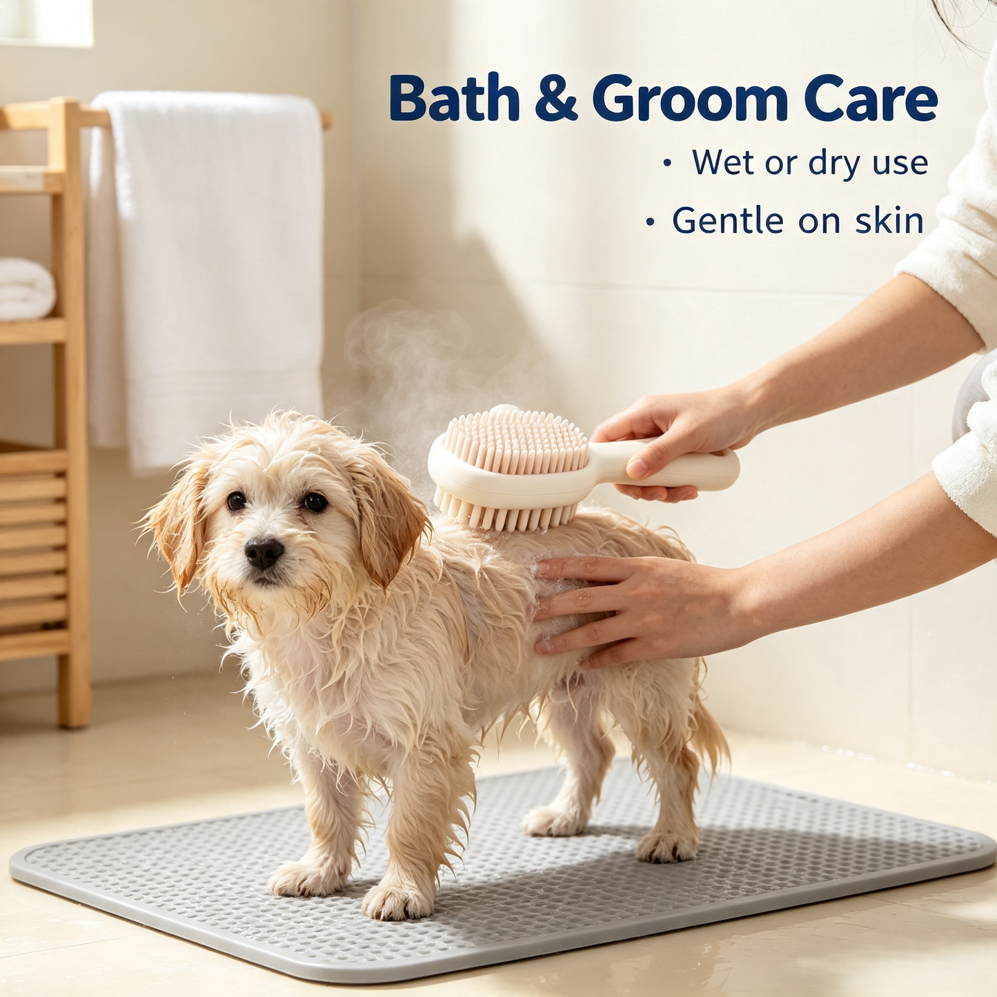 Soft Silicone Daily Pet Grooming Brush