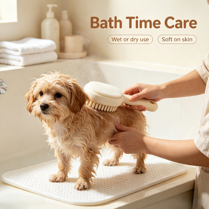 Dual-Sided Soft Touch Pet Grooming Brush