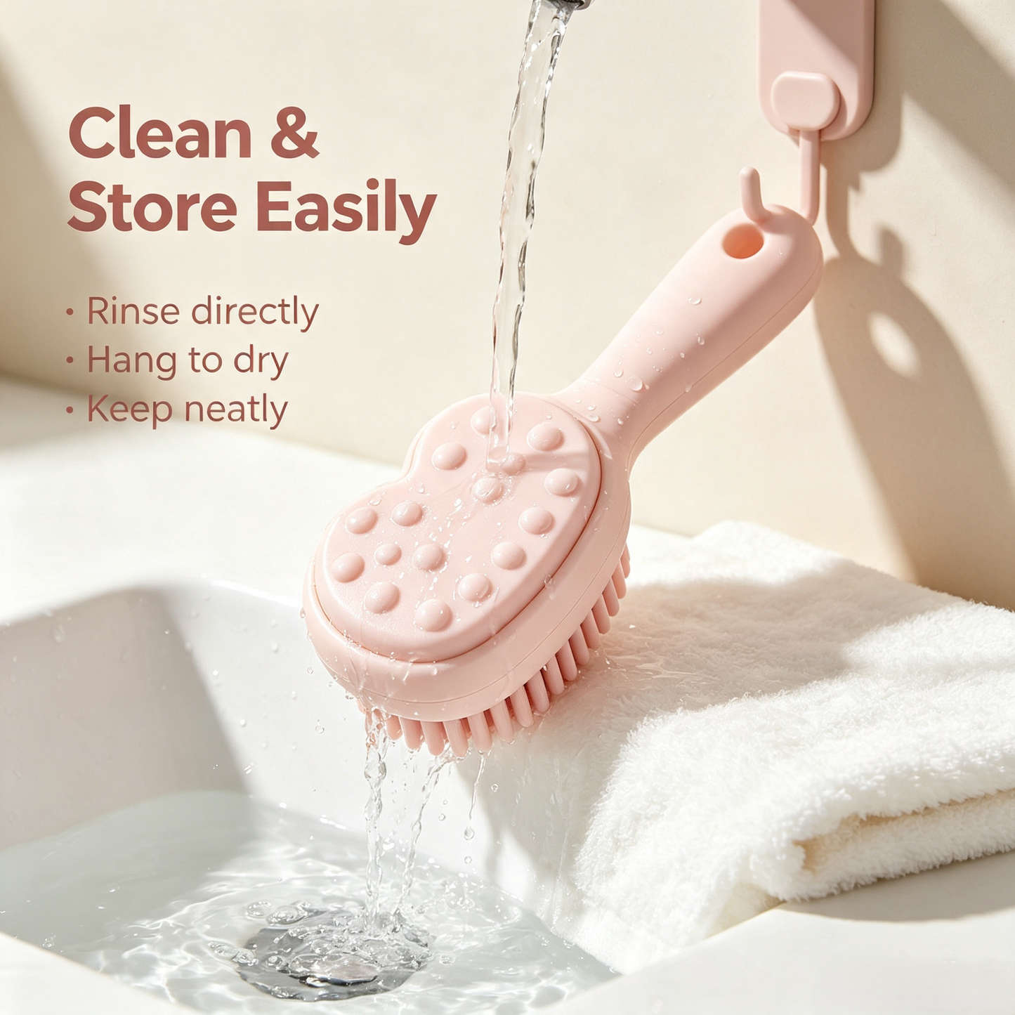 Heart-Shaped Soft Pet Grooming Massage Brush