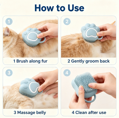 Paw Shaped Silicone Pet Bath Grooming Brush