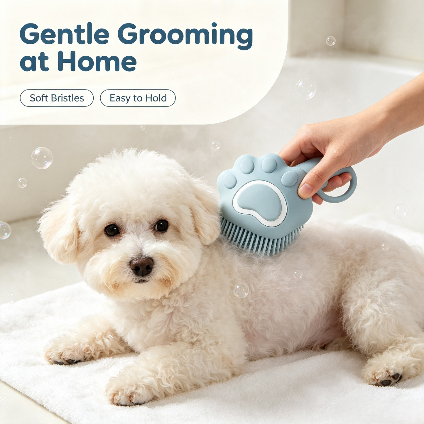 Paw Shaped Silicone Pet Bath Grooming Brush