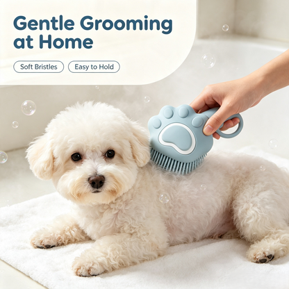 Paw Shaped Silicone Pet Bath Grooming Brush