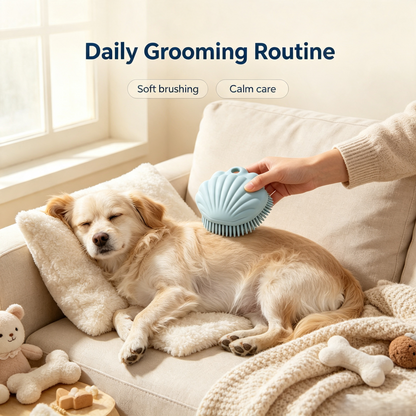 Seashell Silicone Pet Shower Grooming Brush
