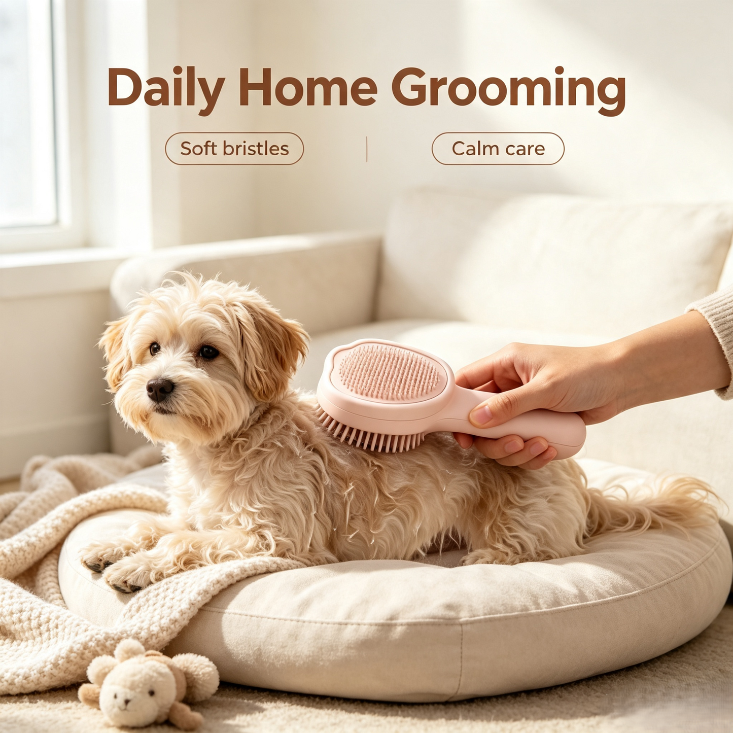 Dual Sided Soft Pet Grooming Brush