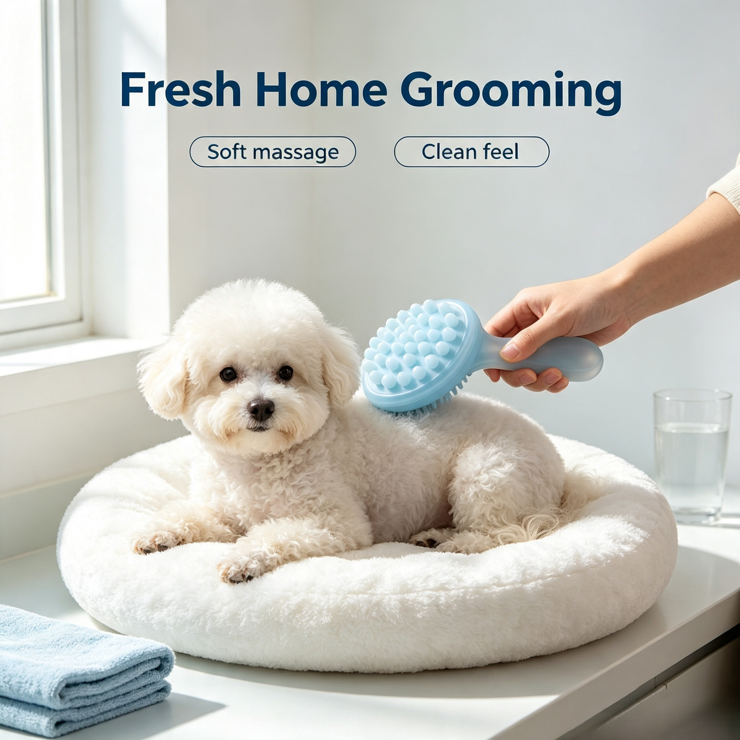Dual-Action 2-in-1 Pet Grooming Bath Brush