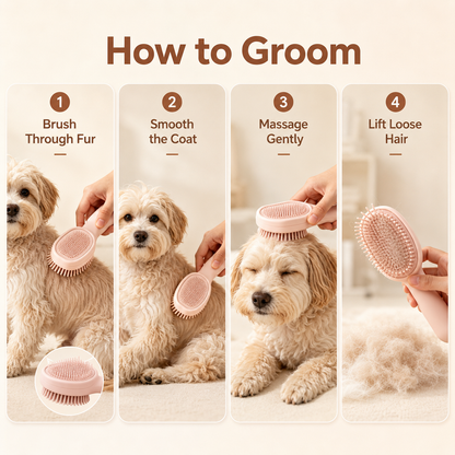 I-bestworld Dual-Sided Soft Pet Grooming Brush
