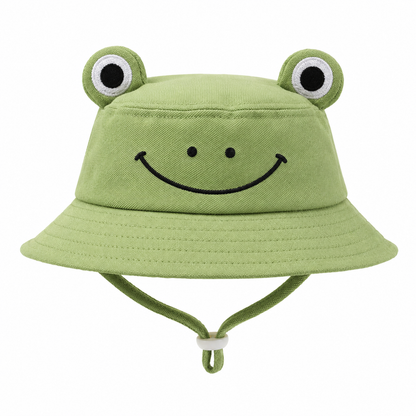 I-bestworld Frog Face Bucket Pet Hat – Green Adjustable Costume Hat for Cats & Dogs