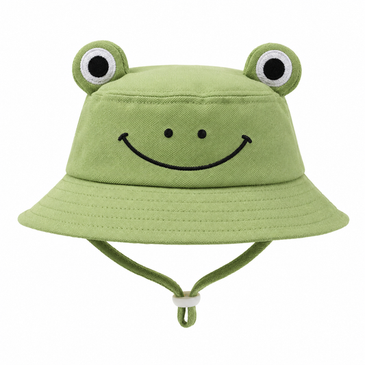 I-bestworld Frog Face Bucket Pet Hat – Green Adjustable Costume Hat for Cats & Dogs