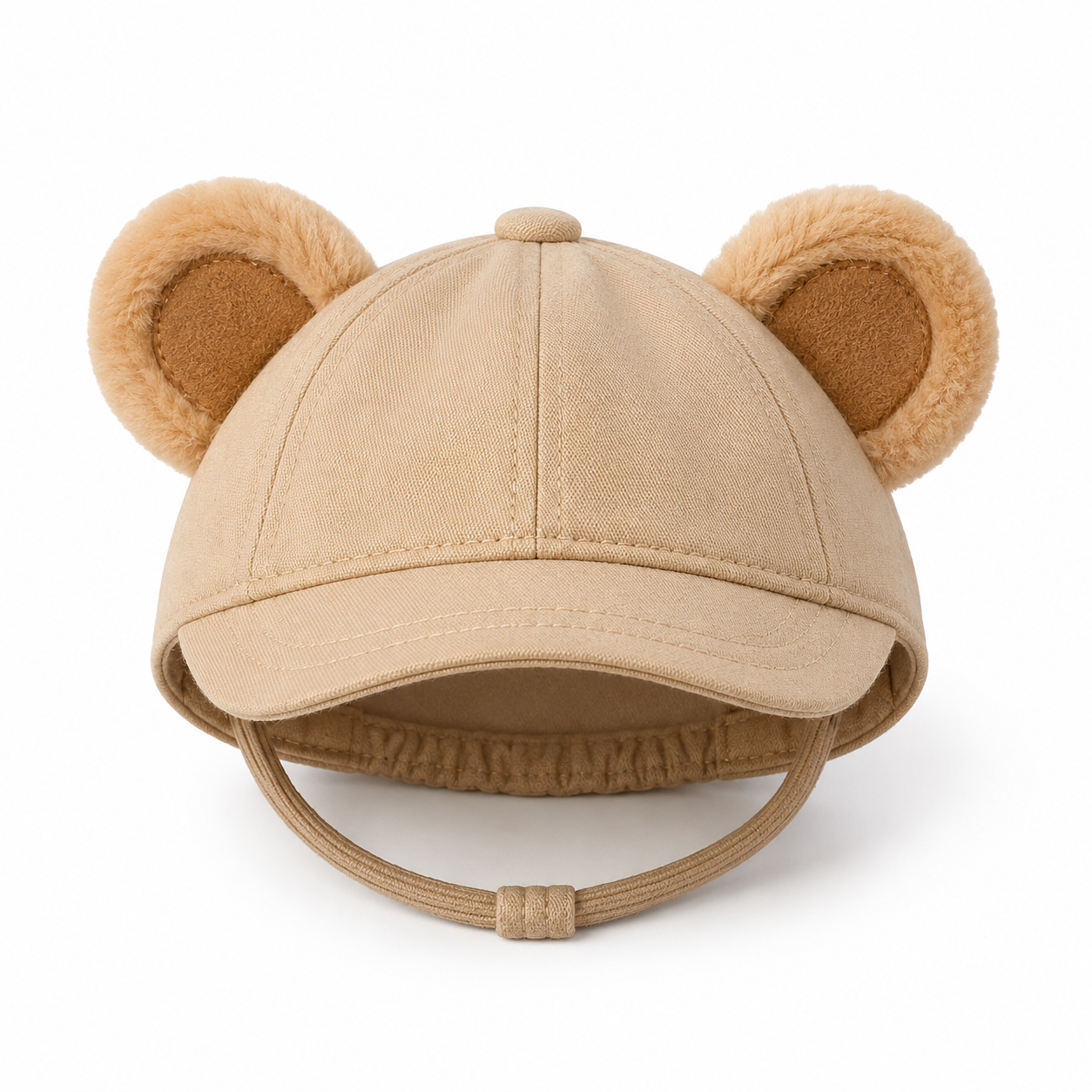 I-bestworld Bear Ear Pet Cap – Cute Beige Adjustable Hat for Cats and Small Dogs