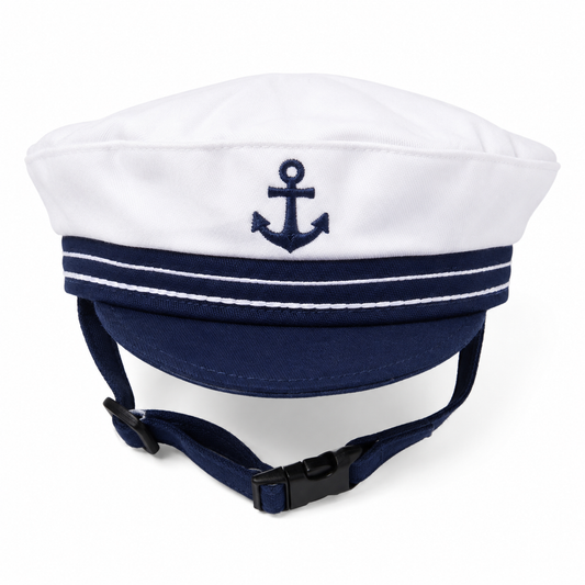 I-bestworld Nautical Sailor Pet Cap – Adjustable Navy & White Captain Hat for Cats & Small Dogs