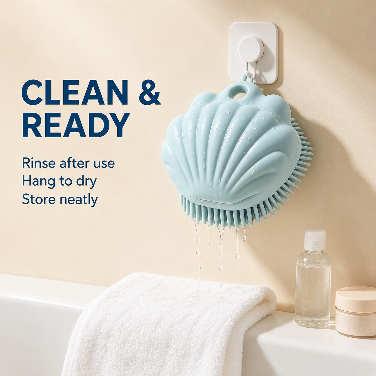 I-bestworld Seashell Silicone Pet Shower Grooming Brush