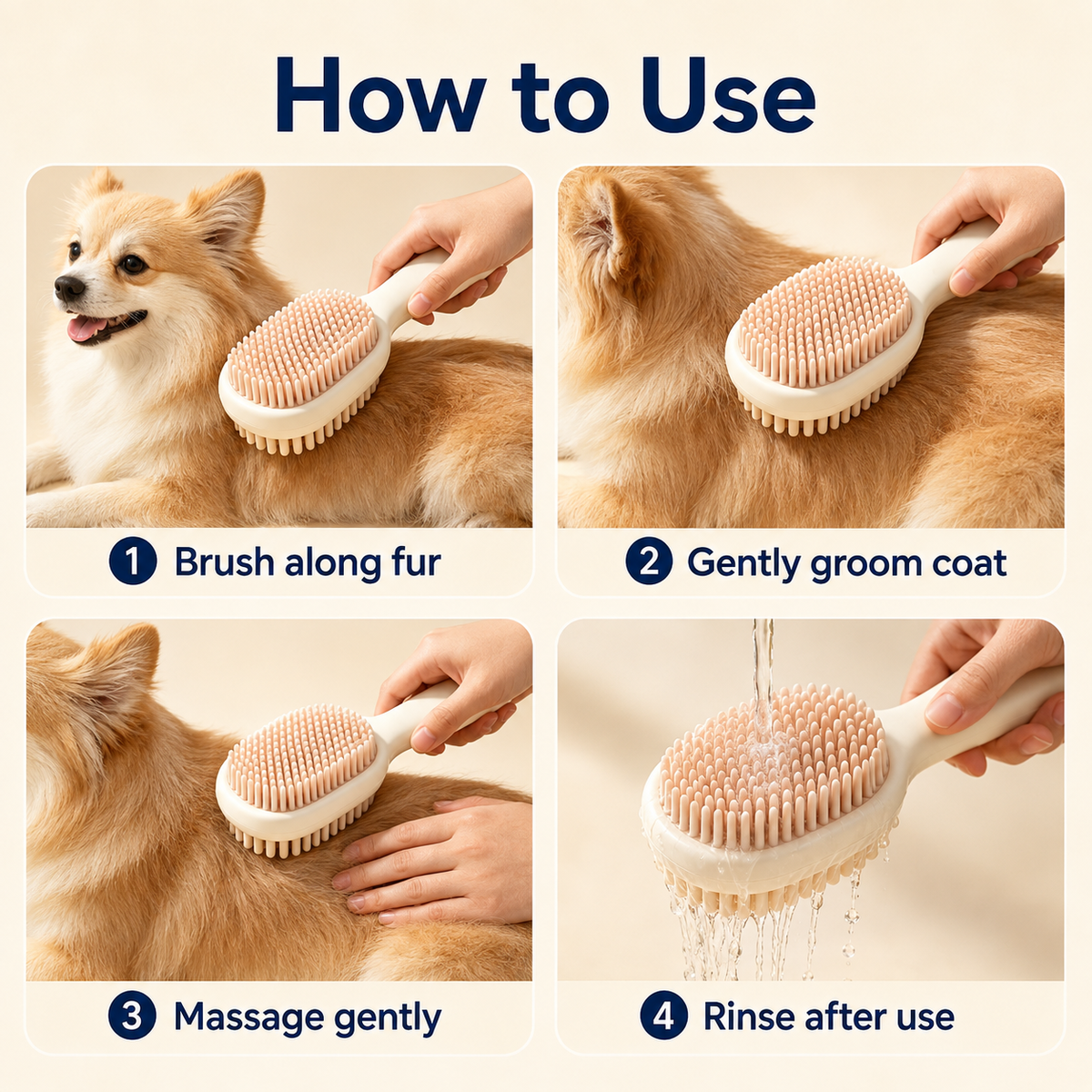 I-bestworld Soft Silicone Daily Pet Grooming Brush