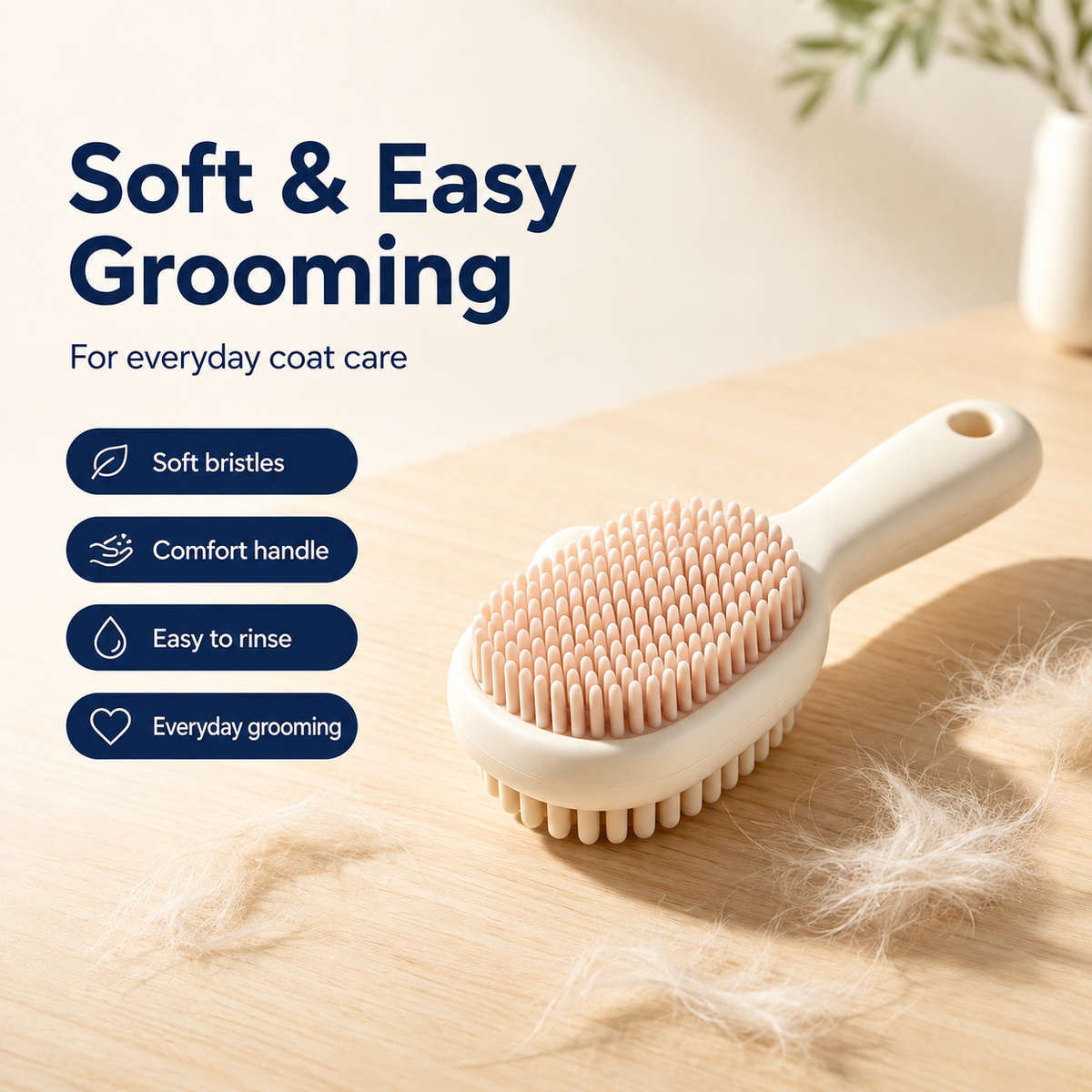 I-bestworld Soft Silicone Daily Pet Grooming Brush
