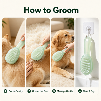 I-bestworld Lightweight Frosted Pet Bath & Grooming Brush