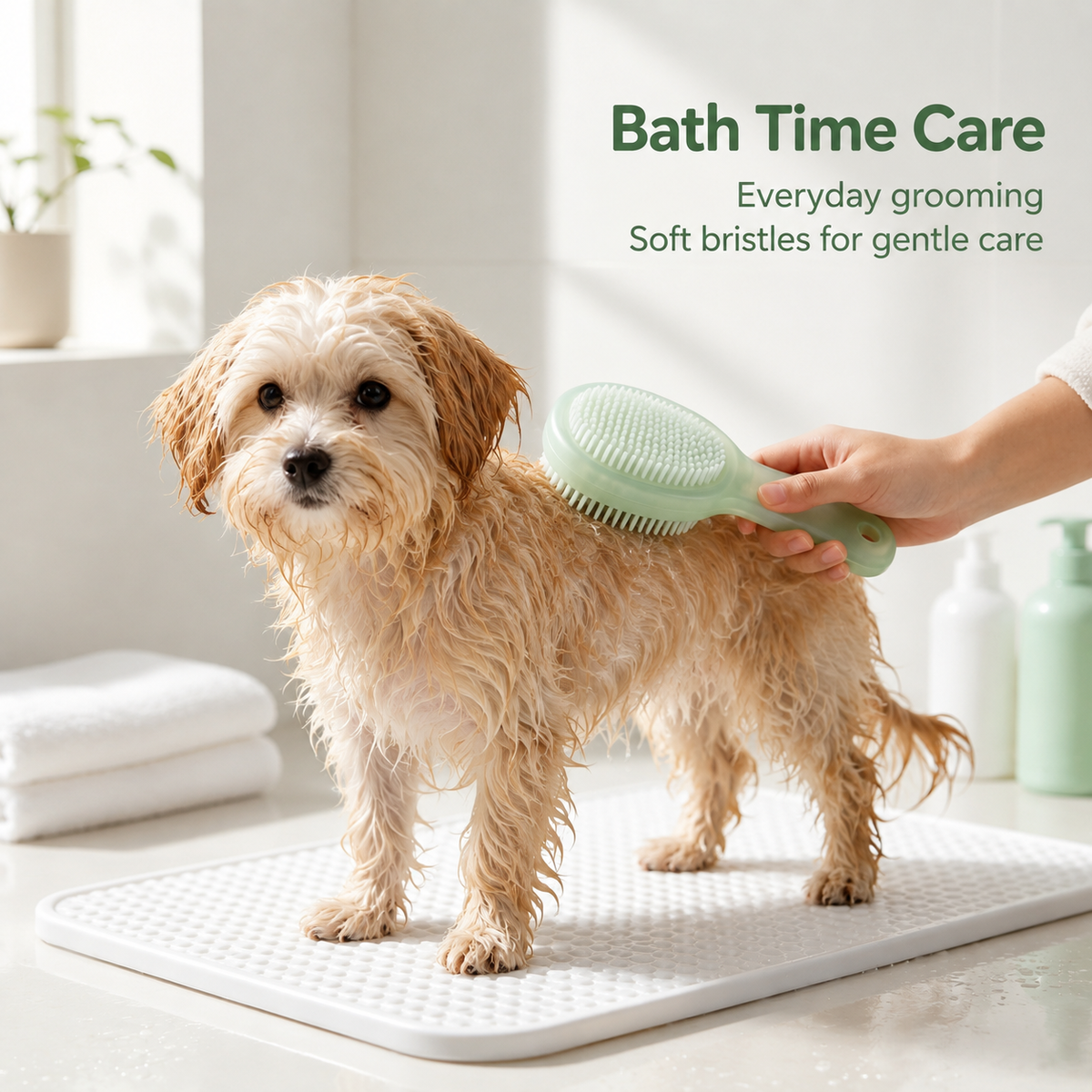 I-bestworld Lightweight Frosted Pet Bath & Grooming Brush