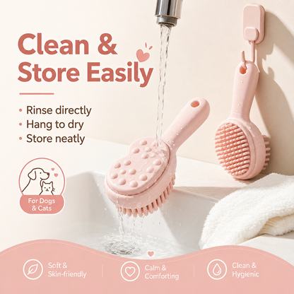 I-bestworld Heart-Shaped Soft Pet Grooming Massage Brush