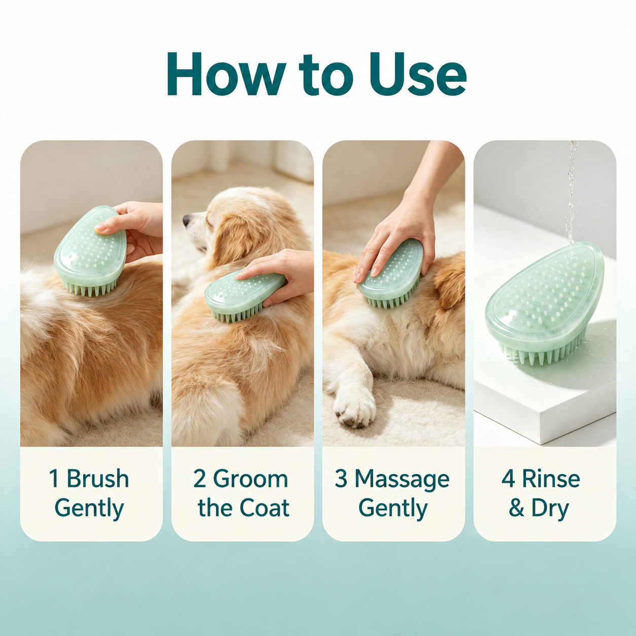 I-bestworld Jade-Like Transparent Pet Grooming Massage Brush