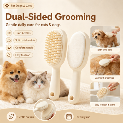 I-bestworld Dual-Sided Soft Touch Pet Grooming Brush