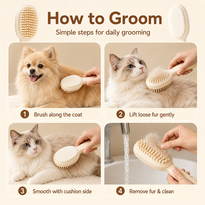 I-bestworld Dual-Sided Soft Touch Pet Grooming Brush