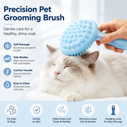I-bestworld Dual-Action 2-in-1 Pet Grooming Bath Brush